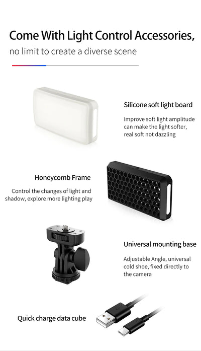 VIJIM VL196 RGB LED Video Light 2500K-9000K Dimmable Fill Light for DSLR Camera Light Smartphone Vlog Lamp Photography Lighting