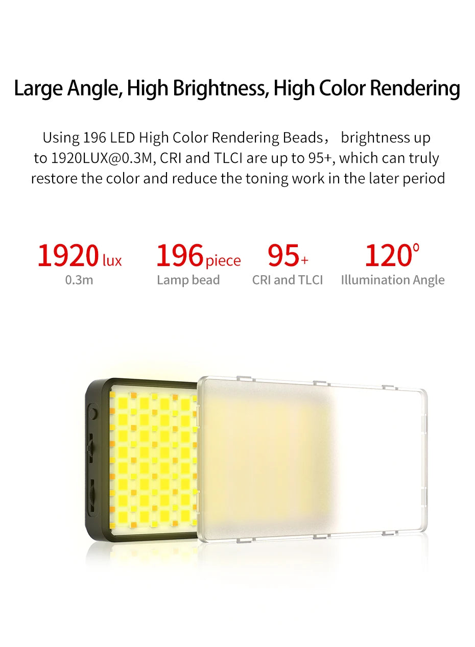 VIJIM VL196 RGB LED Video Light 2500K-9000K Dimmable Fill Light for DSLR Camera Light Smartphone Vlog Lamp Photography Lighting