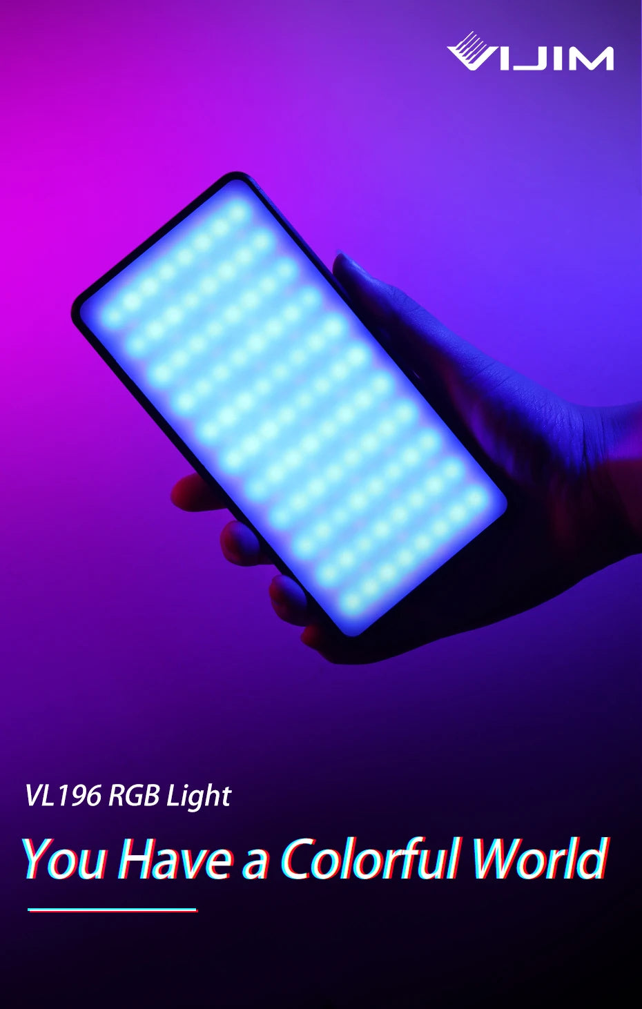 VIJIM VL196 RGB LED Video Light 2500K-9000K Dimmable Fill Light for DSLR Camera Light Smartphone Vlog Lamp Photography Lighting