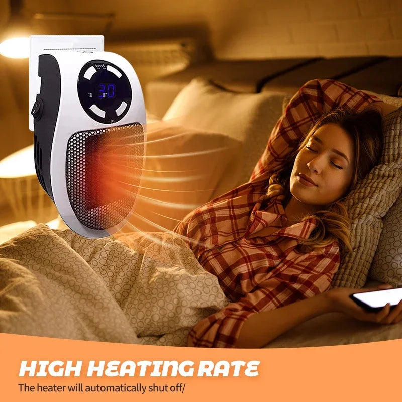 EU Home Mini Heater Multi-function Wall Mount Rapid Heating Intelligent Constant Temperature Low Noise Power Off Protection