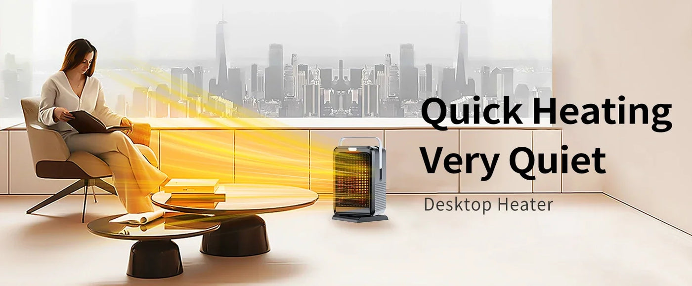 Portable Desktop PTC quick heating shaking head electric both cooling and heating small household With Remote Control 1000W