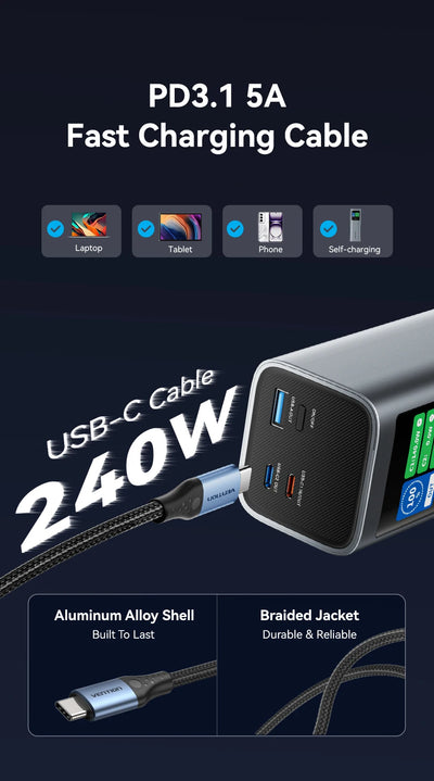 Vention 27000mAh Power Bank Portable 140W PD External Battery PowerBank for iPad Xiaomi Laptop Notebook Macbook Pro Fast Charge