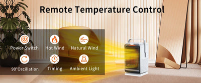 Portable Desktop PTC quick heating shaking head electric both cooling and heating small household With Remote Control 1000W