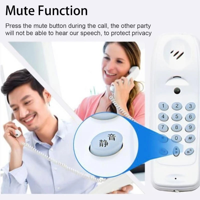 Corded Phone Relephone Fixed Landline Phones for Seniors Desk/Wall Mountable Telephone Home Offices Widely Used