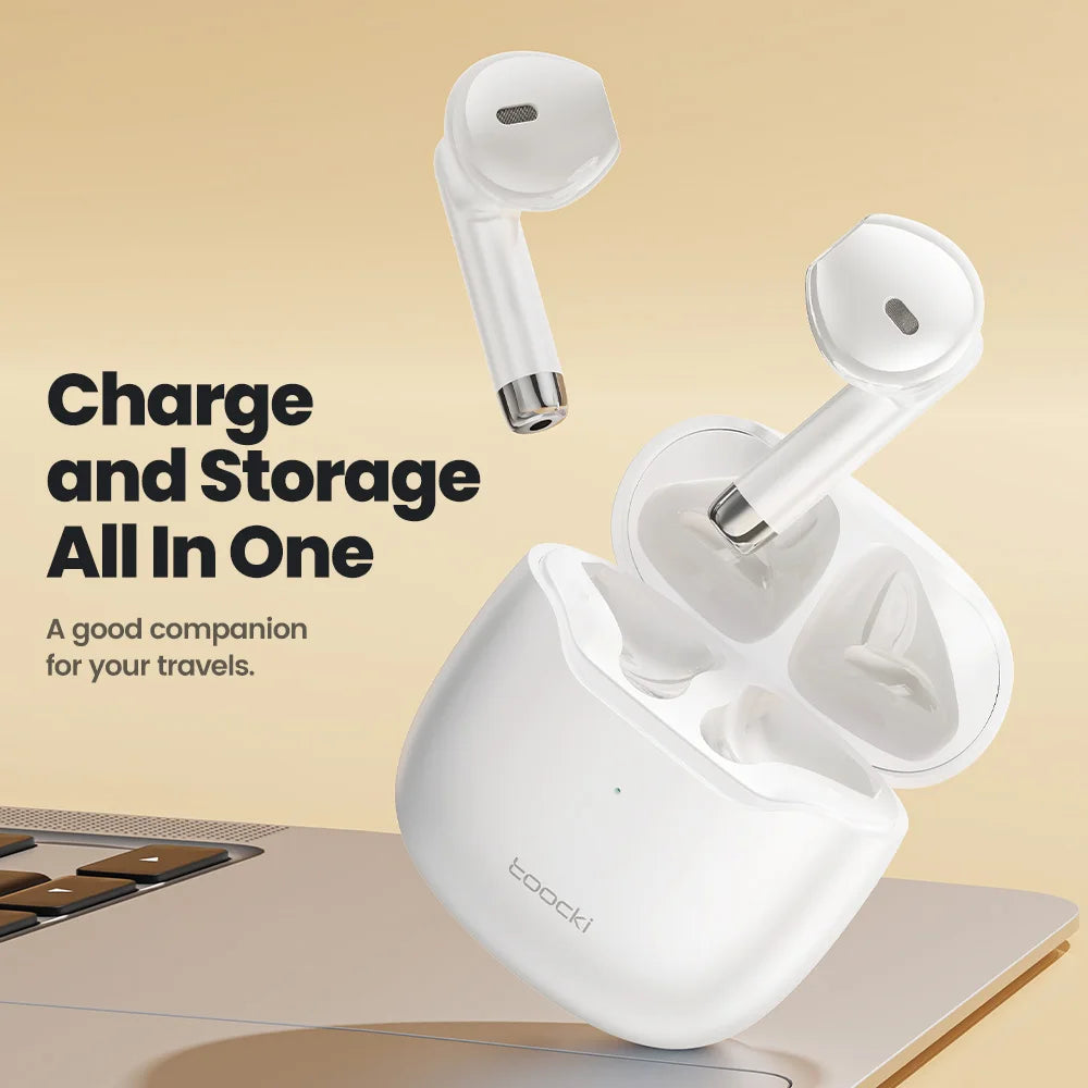 Toocki Wireless Bluetooth Headphones TWS BT5.3 Earphones IPX4 Waterproof Mini Earbuds For Xiaomi Huawei Redmi iPhone 14 15 16