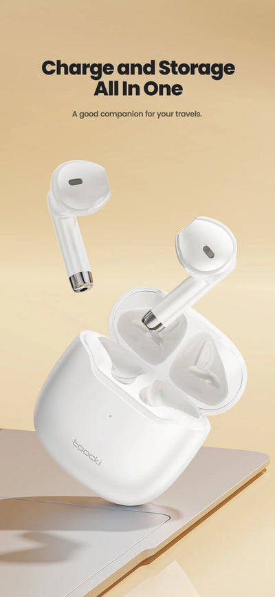 Toocki Wireless Bluetooth Headphones TWS BT5.3 Earphones IPX4 Waterproof Mini Earbuds For Xiaomi Huawei Redmi iPhone 14 15 16