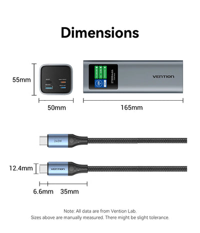 Vention 27000mAh Power Bank Portable 140W PD External Battery PowerBank for iPad Xiaomi Laptop Notebook Macbook Pro Fast Charge